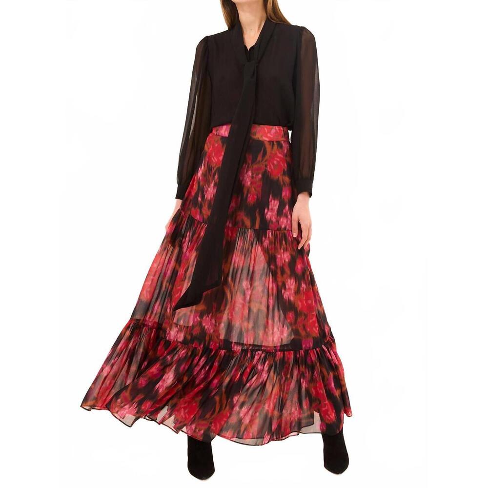NEW MISA LOS ANGELES mavi maxi skirt in blur flora